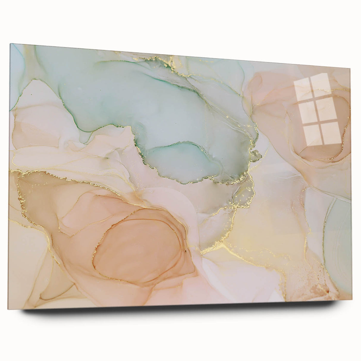 Neutral Abstract Prints – Pastel Dream Art with Gold Accents