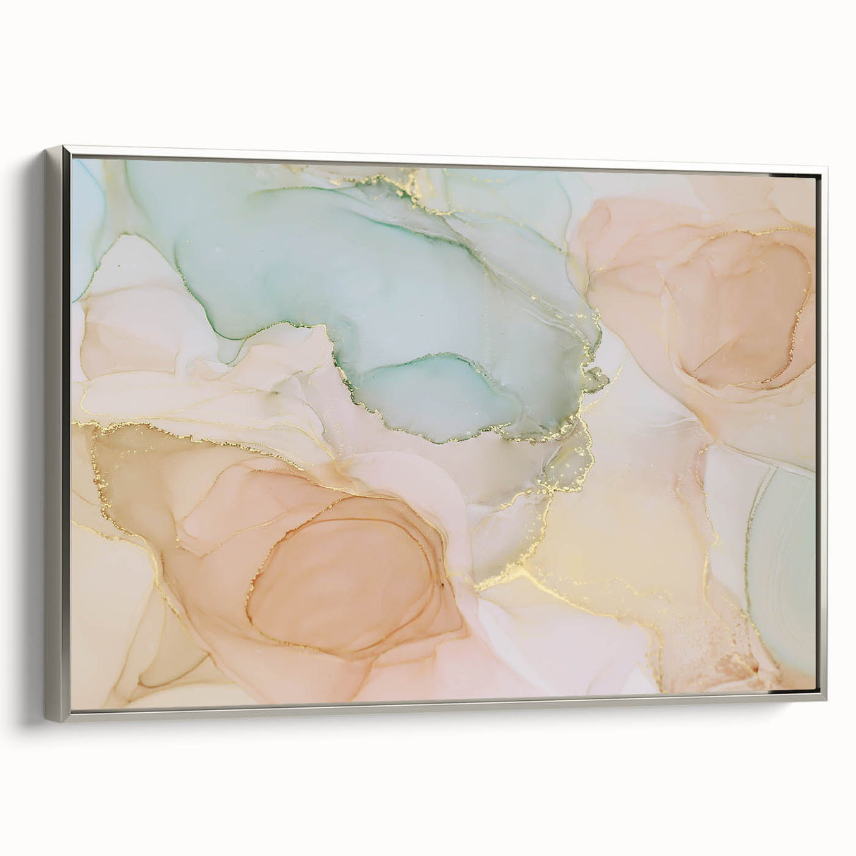 Neutral Abstract Prints – Pastel Dream Art with Gold Accents