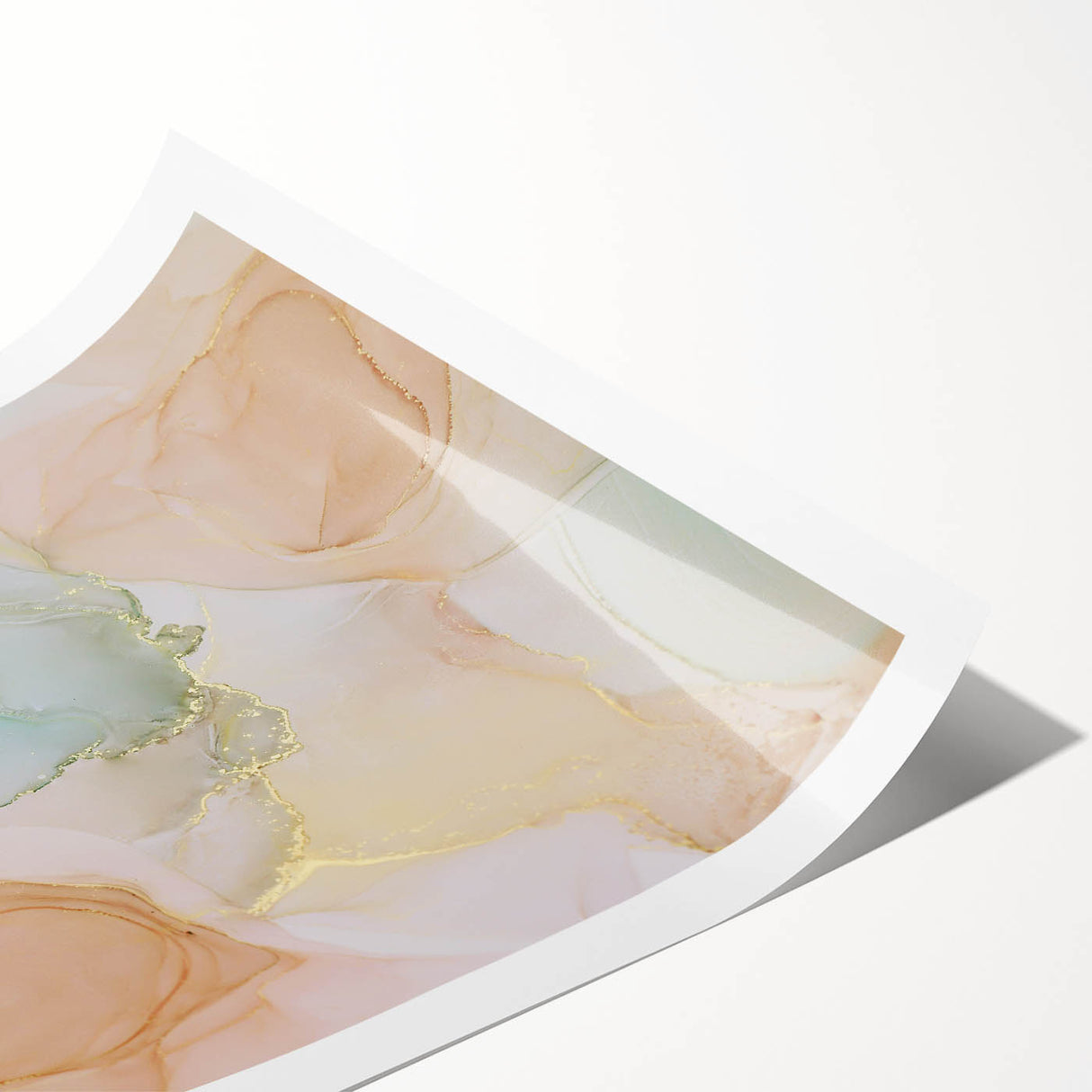 Neutral Abstract Prints – Pastel Dream Art with Gold Accents