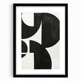 Geometric Minimalist Abstract Wall Art – Bold Black & White Print
