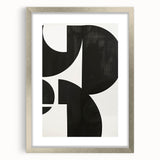 Geometric Minimalist Abstract Wall Art – Bold Black & White Print
