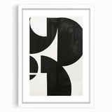 Geometric Minimalist Abstract Wall Art – Bold Black & White Print