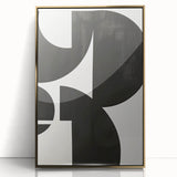 Geometric Minimalist Abstract Wall Art – Bold Black & White Print