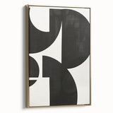 Geometric Minimalist Abstract Wall Art – Bold Black & White Print