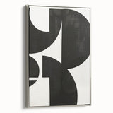 Geometric Minimalist Abstract Wall Art – Bold Black & White Print