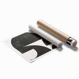 Geometric Minimalist Abstract Wall Art – Bold Black & White Print