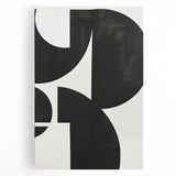 Geometric Minimalist Abstract Wall Art – Bold Black & White Print