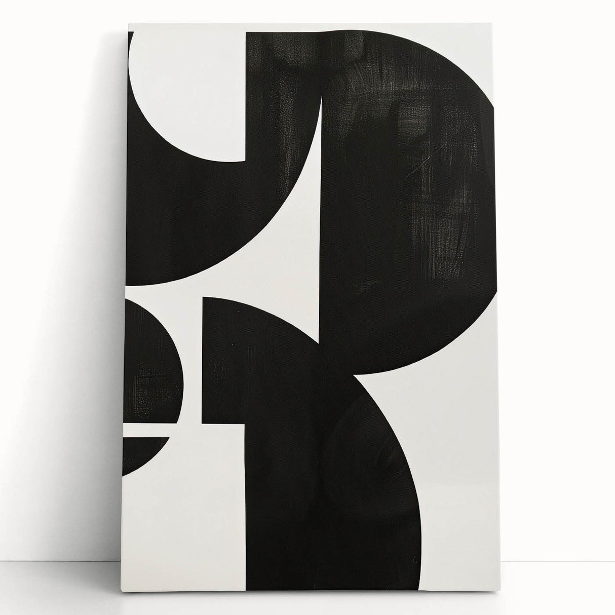 Geometric Minimalist Abstract Wall Art – Bold Black & White Print