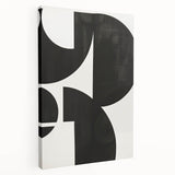 Geometric Minimalist Abstract Wall Art – Bold Black & White Print