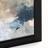 Abstract Earth Tone Art – Modern Oil Painting with Blue and Beige