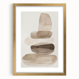 Minimalist Wall Art for Modern Interiors – Stacked Beige Abstract Print