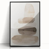 Minimalist Wall Art for Modern Interiors – Stacked Beige Abstract Print