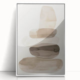 Minimalist Wall Art for Modern Interiors – Stacked Beige Abstract Print