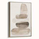 Minimalist Wall Art for Modern Interiors – Stacked Beige Abstract Print