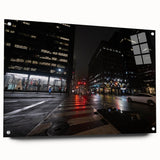 Cityscape photography prints – Nighttime urban architectural wall art