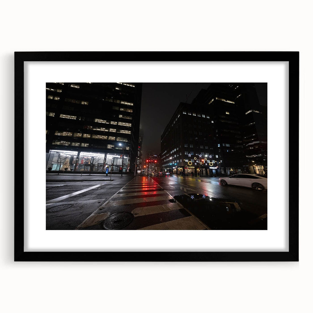 Cityscape photography prints – Nighttime urban architectural wall art