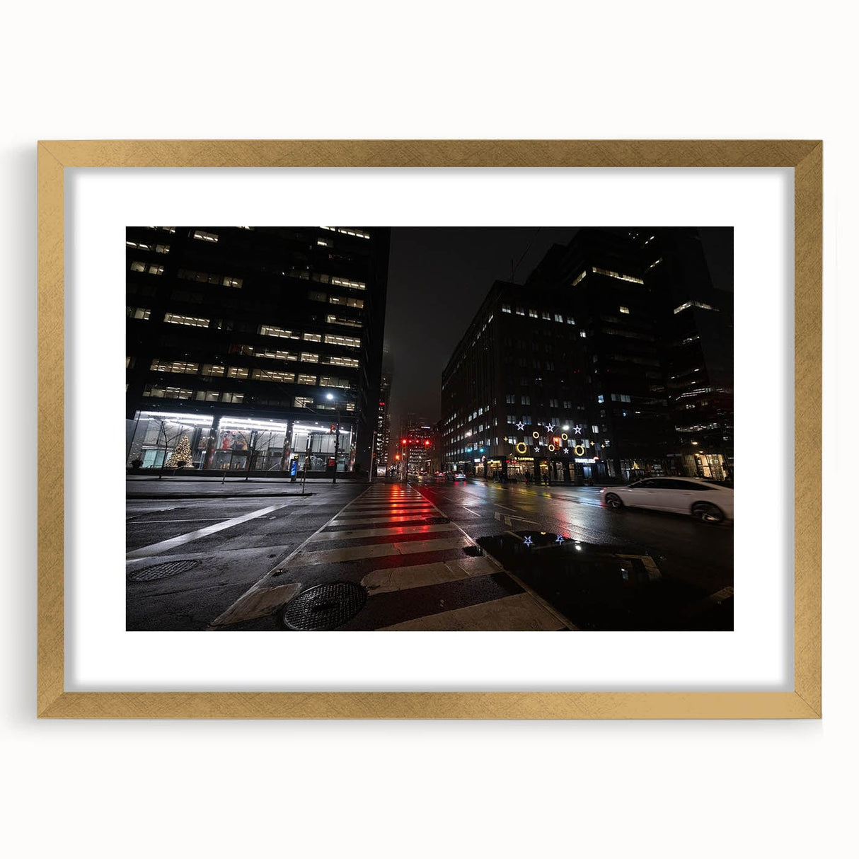 Cityscape photography prints – Nighttime urban architectural wall art