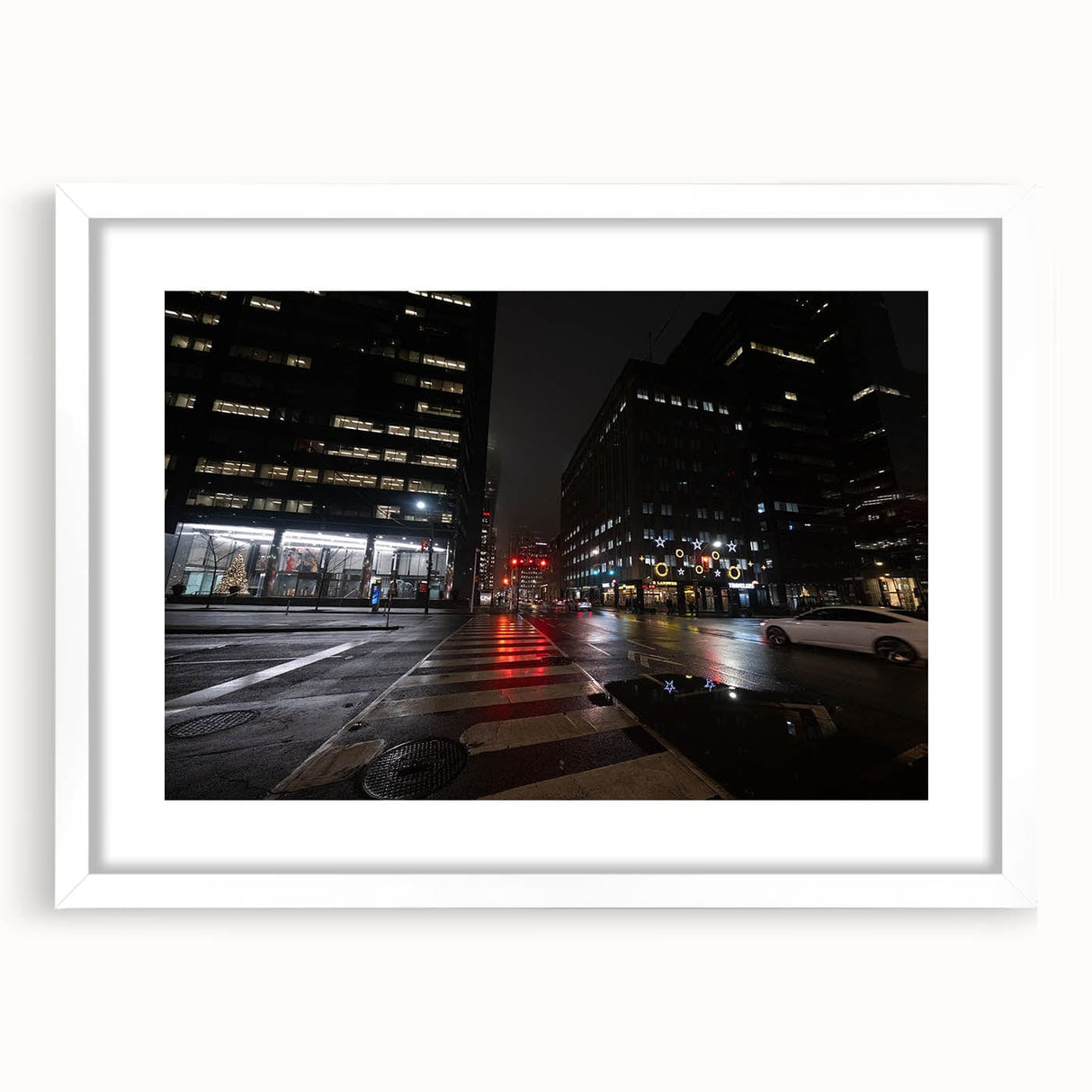 Cityscape photography prints – Nighttime urban architectural wall art