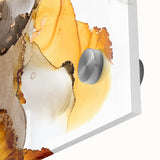 Fluid Acrylic Wall Decor in Gold and Gray - Abstract Fluid Canvas Art