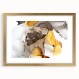 Fluid Acrylic Wall Decor in Gold and Gray - Abstract Fluid Canvas Art