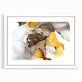 Fluid Acrylic Wall Decor in Gold and Gray - Abstract Fluid Canvas Art