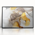 Fluid Acrylic Wall Decor in Gold and Gray - Abstract Fluid Canvas Art