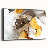 Fluid Acrylic Wall Decor in Gold and Gray - Abstract Fluid Canvas Art