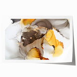 Fluid Acrylic Wall Decor in Gold and Gray - Abstract Fluid Canvas Art