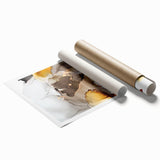 Fluid Acrylic Wall Decor in Gold and Gray - Abstract Fluid Canvas Art