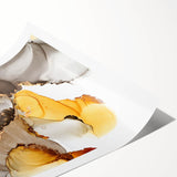 Fluid Acrylic Wall Decor in Gold and Gray - Abstract Fluid Canvas Art