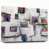 Moody Modern Wall Art – Abstract Geometric Canvas with Rich Accents