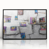 Moody Modern Wall Art – Abstract Geometric Canvas with Rich Accents