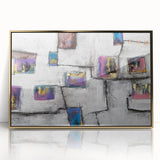 Moody Modern Wall Art – Abstract Geometric Canvas with Rich Accents