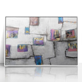 Moody Modern Wall Art – Abstract Geometric Canvas with Rich Accents