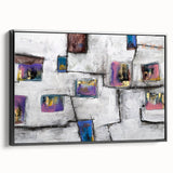 Moody Modern Wall Art – Abstract Geometric Canvas with Rich Accents