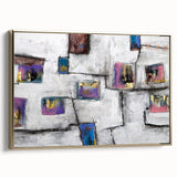 Moody Modern Wall Art – Abstract Geometric Canvas with Rich Accents