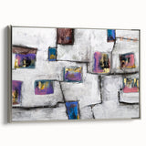 Moody Modern Wall Art – Abstract Geometric Canvas with Rich Accents
