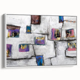 Moody Modern Wall Art – Abstract Geometric Canvas with Rich Accents