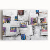 Moody Modern Wall Art – Abstract Geometric Canvas with Rich Accents