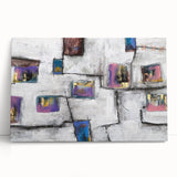 Moody Modern Wall Art – Abstract Geometric Canvas with Rich Accents