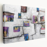 Moody Modern Wall Art – Abstract Geometric Canvas with Rich Accents