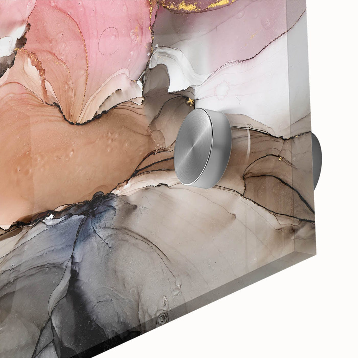 Modern Fluid Art Prints in Blush Pink and Gold - Contemporary Fluid Art Pieces