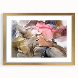 Modern Fluid Art Prints in Blush Pink and Gold - Contemporary Fluid Art Pieces