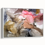 Modern Fluid Art Prints in Blush Pink and Gold - Contemporary Fluid Art Pieces