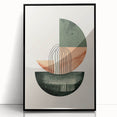 Geometric Art Prints for Home Decor – Forest Green & Peach Abstract