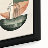 Geometric Art Prints for Home Decor – Forest Green & Peach Abstract