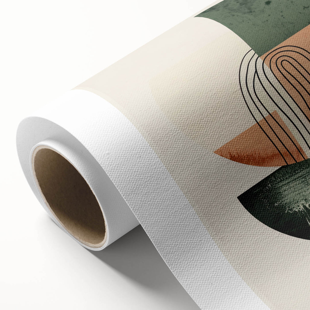 Geometric Art Prints for Home Decor – Forest Green & Peach Abstract
