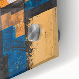 Moody Modern Wall Art – Abstract Canvas with Bold Blue & Gold