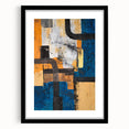 Moody Modern Wall Art – Abstract Canvas with Bold Blue & Gold