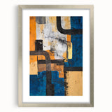 Moody Modern Wall Art – Abstract Canvas with Bold Blue & Gold